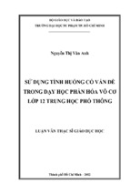 Sử dụng tình huống có vấn đề trong dạy học phần hóa vô cơ lớp 12 trung học phổ thông