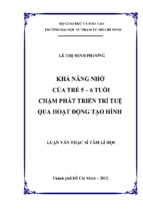 Khả năng nhớ  của trẻ 5 – 6 tuổi  chậm phát triển trí tuệ  qua hoạt động tạo hình