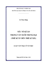 Yếu tố kì ảo trong văn xuôi trung đại (thế kỉ xv đến thế kỉ xix)