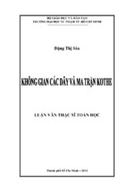 Ma trận kothe và mối liên hệ với các không gian hàm