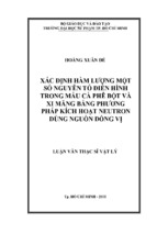 Xác định hàm lượng một số nguyên tố điển hình trong mẫu cà phê bột và xi măng bằng phương pháp kích hoạt neutron dùng nguồn đồng vị