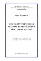 Bước chuyển từ hình học ghi nhận sang hình học suy diễn ở đầu cấp trung học cơ sở