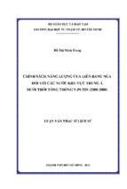 Chính sách năng lượng của liên bang nga đối với các nước khu vực trung á dưới thời tổng thống v.putin (2000 2008)