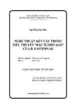 Nghệ thuật kết cấu trong tiểu thuyết “bác sĩ zhivago” của b. pasternak