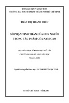 Số phận tinh thần của con người trong tác phẩm của nam cao