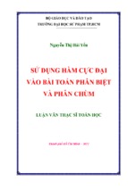 Sử dụng hàm cực đại vào bài toán phân biệt và phân chùm