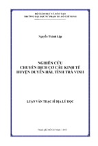 Nghiên cứu chuyển dịch cơ cấu kinh tế huyện duyên hải, tỉnh trà vinh