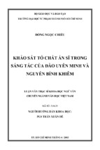 Khảo sát tố chất ẩn sĩ trong sáng tác của đào uyên minh và nguyễn bỉnh khiêm