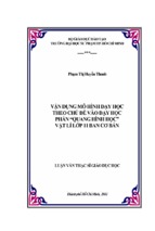 Vận dụng mô hình dạy học theo chủ đề vào dạyhọc phần “quang hình học” vật lí lớp 11 ban cơ bản