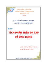 Tích phân trên đa tạp và ứng dụng