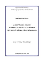 ảnh hưởng đô thị hóa đến chuyển dịch cơ cấu kinh tế thành phố mỹ tho (tỉnh tiền giang)