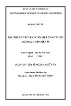 đặc trưng truyện ngắn việt nam từ 1975 đến đầu thập niên 90