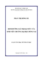 định hướng giá trị đạo đức của sinh viên trường đại học đồng nai