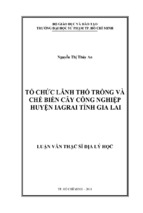 Tổ chức lãnh thổ trồng và chế biến cây công nghiệp huyện iagrai tỉnh gia lai