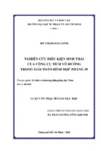 Nghiên cứu điều kiện sinh thái của công cụ tích vô hướng trong giải toán hình học phẳng 10