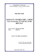 Giao lưu văn hóa việt – chăm tại an giang từ thế kỷ xviii đến nay