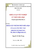 Khảo sát thành phần hóa học của lá cây núc nác oroxylum indicum l. họ chùm ớt (bignoniaceae)