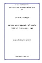 Benito mussolini và chủ nghĩa phát xít italia (1922   1943)