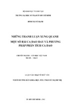 Những tranh luận xung quanh một số bài ca dao hay và phương pháp phân tích ca dao