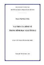 Vai trò của hình vẽ trong hình học giải tích 12