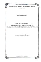 Nghệ thuật trần thuật trong truyện ngắn viết về đề tài tình yêu của phạm thị hoài, nguyễn thị thu huệ, phan thị vàng anh