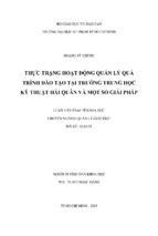 Thực trạng hoạt động quản lý quá trình đào tạo tại trường trung học kỹ thuật hải quân và một số giải pháp