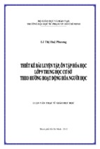 Thiết kế bài luyện tập, ôn tập hóa học lớp 9 trung học cơ sở theo hướng hoạt động hóa người học