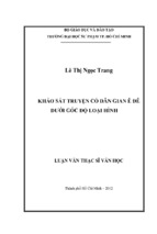 Khảo sát truyện cổ dân gian ê đê dưới góc độ loại hình