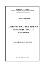 áp dụng kỹ thuật real time pcr để phát hiện varicella zoster virus