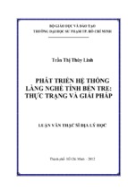 Phát triển hệ thống làng nghề tỉnh bến tre thực trạng và giải pháp