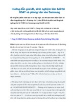 Hướng dẫn giải đề, kinh nghiệm làm bài thi gsat và phỏng vấn vào samsung