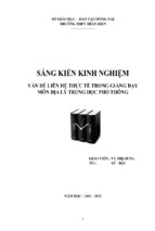 Skkn vấn đề liên hệ thực tế trong giảng dạy môn địa lý trung học phổ thông