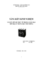 Skkn vấn đề liên hệ thực tế trong giảng dạy môn địa lý trung học phổ thông.