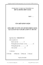 Skkn lồng ghép tư tưởng hồ chí minh trong giảng dạy lịch sử việt nam lớp 12 thpt từ 1919 1945