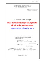 Skkn phát huy tính tích cực của học sinh về bài toán khoảng cách trong chương trình hình học 11.