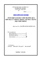 Skkn tích hợp giáo dục môi trường qua môn địa lý trong trong trường trung học phổ thông