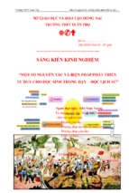 Skkn một số nguyên tắc và biện pháp phát triển tư duy cho học sinh trong dạy – học lịch sử.