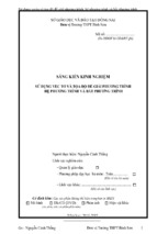 Skkn sử dụng vec tơ và tọa độ để giải phương trình hệ phương trình và bất phương trình.