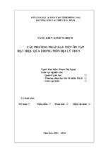 Skkn các phương pháp dạy tiết ôn tập đạt hiệu qủa trong môn địa lý thcs