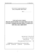 Skkn phương pháp hướng dẫn học sinh giải bài tập trắc nghiệm nhanh chóng và hiệu quả môn hóa học khối thpt.