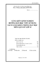 Skkn hướng dẫn học viên sử dụng sách giáo khoa trong dạy học môn lịch sử lớp 10.