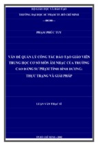 Vấn đề quản lý công tác đào tạo giáo viên trung học cơ sở môn âm nhạc của trường cao đẳng sư phạm tỉnh bình dương thực trạng và giải pháp