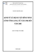 Kinh tế xã hội huyện bình minh (tỉnh vĩnh long) từ năm 1986 đến năm 2005