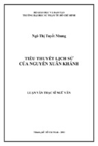 Tiểu thuyết lịch sử của nguyển xuân khánh