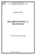 đặc điểm trường ca thanh thảo