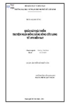 Khảo sát đặc điểm truyện ngắn đồng bằng sông cửu long từ 1975 đến nay