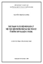 Thực trạng quản lí việc thực hiện phương pháp dạy học tích cực ở trường thpt quận 11, tp.hcm