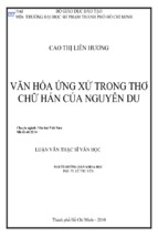 Văn hóa ứng xử trong thơ chữ hán của nguyễn du