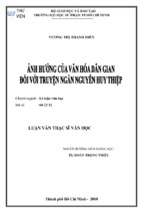 ảnh hưởng của văn hóa dân gian đối với truyện ngắn nguyễn huy thiệp