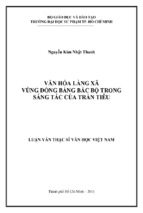 Văn hóa làng xã vùng đồng bằng bắc bộ trong sáng tác của trần tiêu